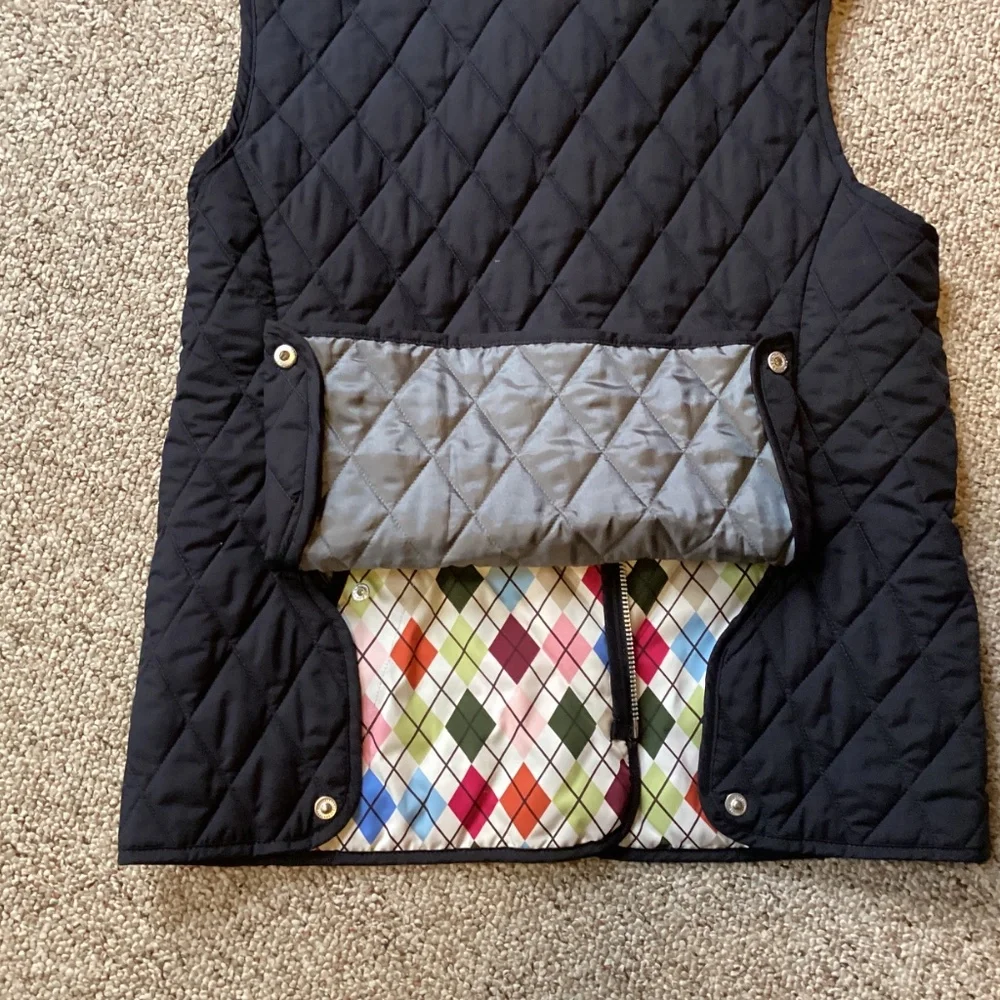 Land’s End Quilted Black Vest - Picture 6 of 7